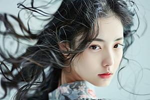 妆造发型人物彩妆摄影图