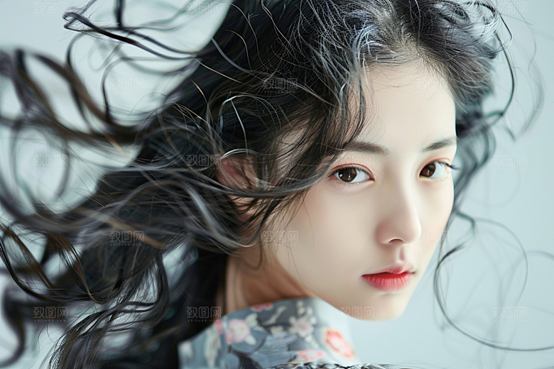 妆造发型人物彩妆摄影图