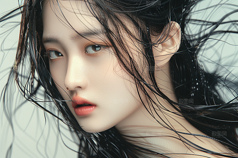 妆造发型写真美妆摄影图