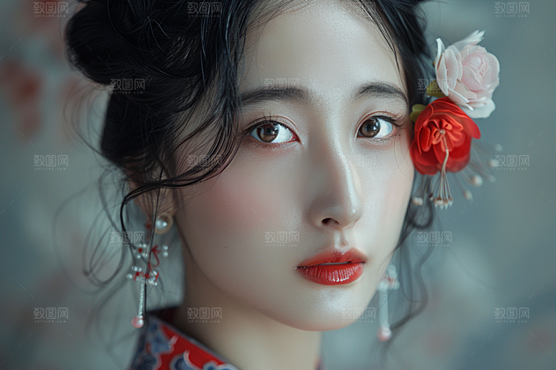 妆造发型艺术肖像摄影图