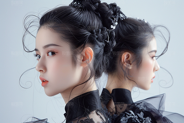 妆造发型唯美艺术摄影图