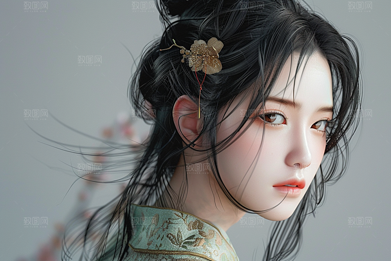 妆造发型艺术发型人物摄影图