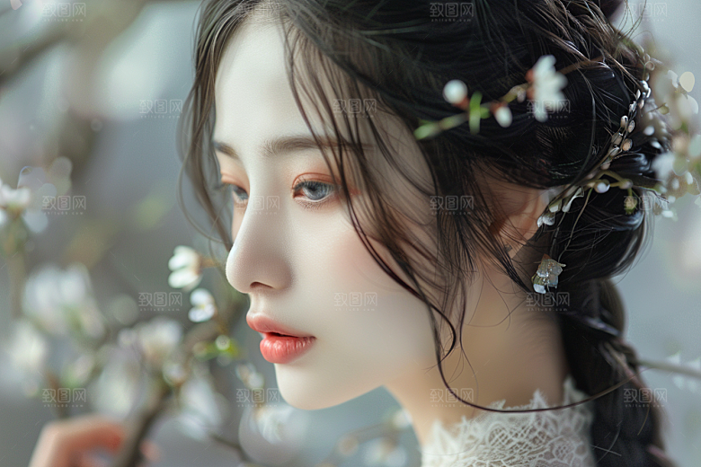 妆造发型艺术发型人物摄影图