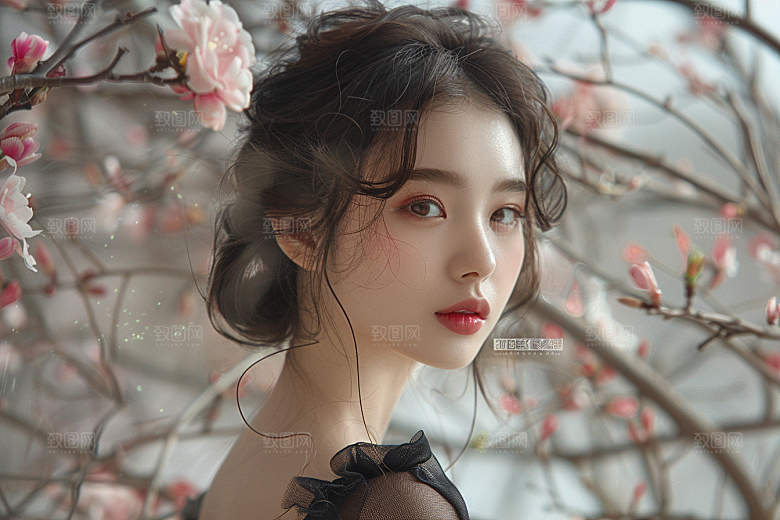 妆造发型艺术艺术发型摄影图