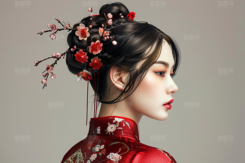 妆造发型艺术发型美妆造型摄影图