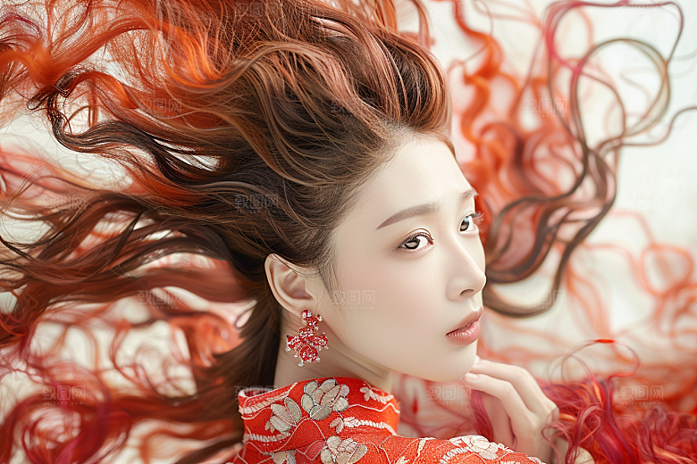 妆造发型美妆肖像摄影图