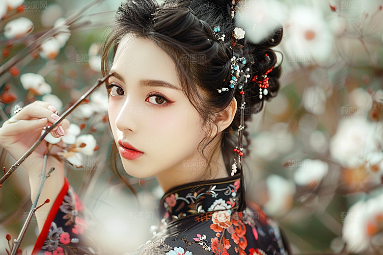 妆造发型艺术美妆摄影图