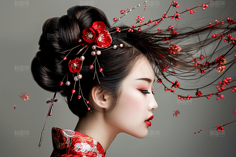妆造发型美妆高清摄影图
