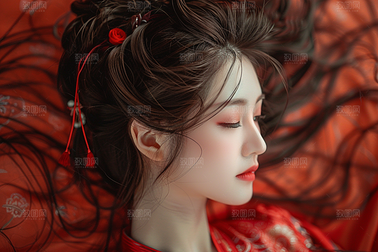 妆造发型美妆造型写真摄影图