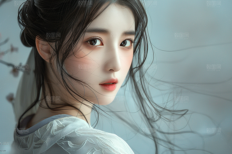 妆造发型高清艺术发型摄影图