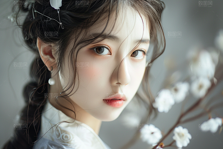 妆造发型高清唯美摄影图