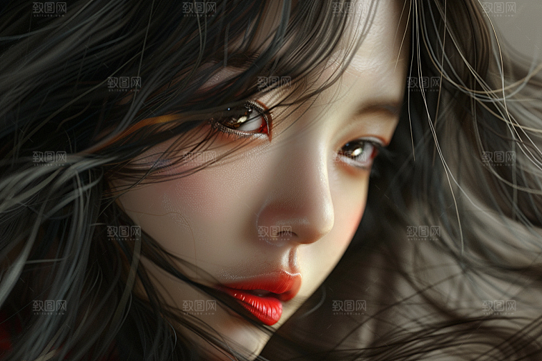 妆造发型唯美肖像摄影图