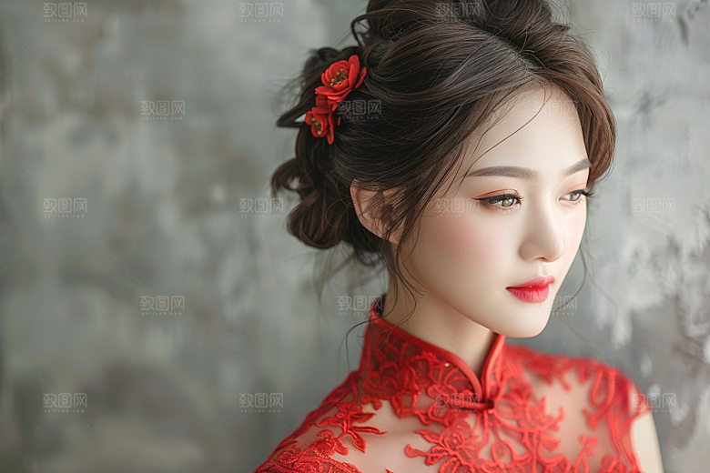 妆造发型艺术发型肖像摄影图