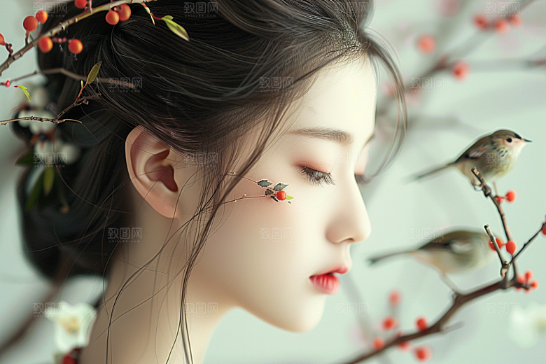 妆造发型艺术发型写真摄影图
