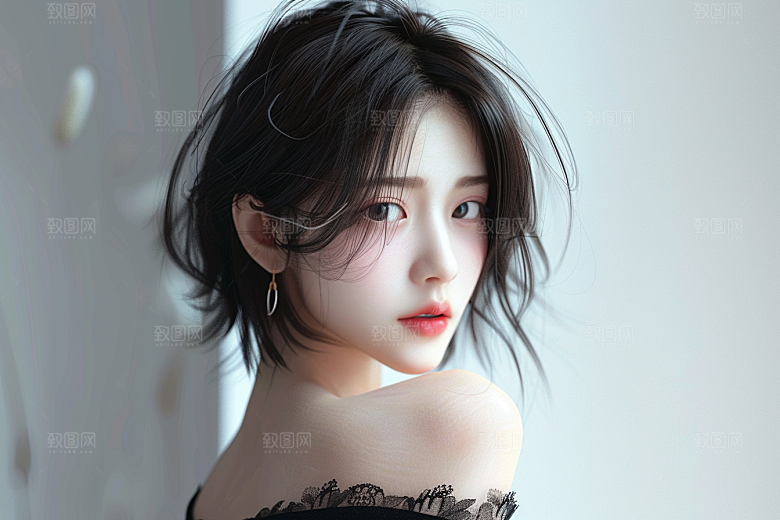 妆造发型写真唯美摄影图