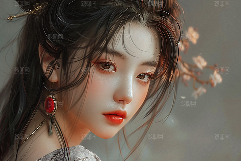 妆造发型艺术人物摄影图