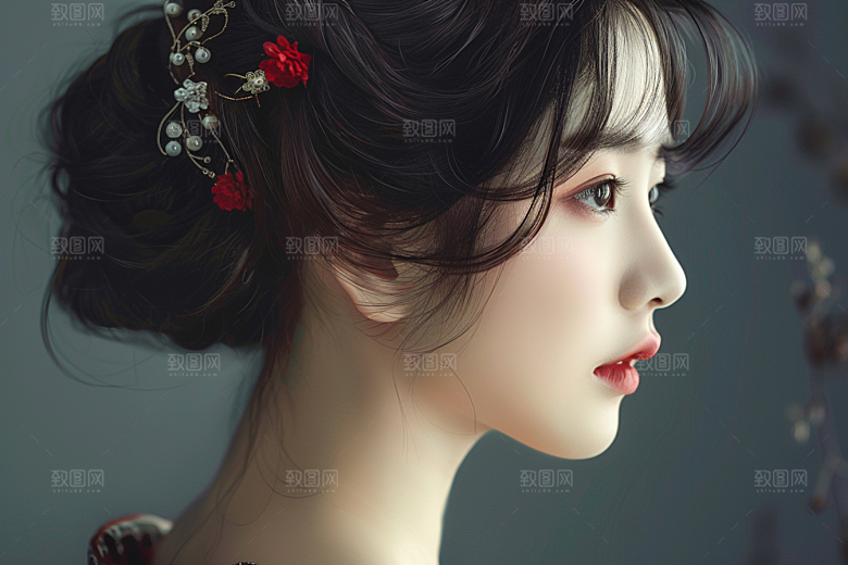 妆造发型彩妆高清摄影图