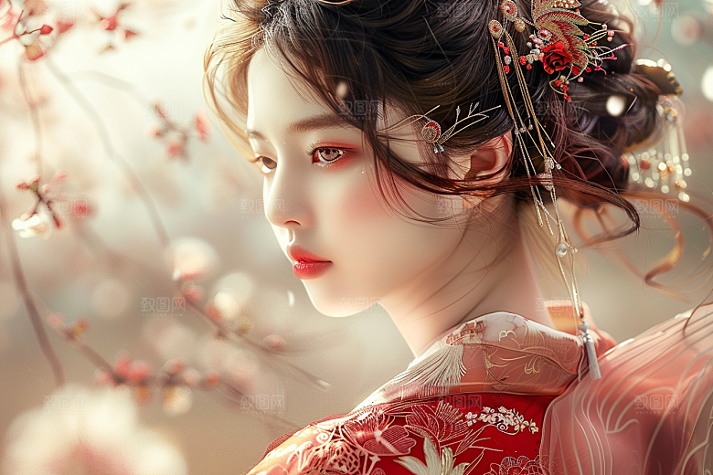 妆造发型高清彩妆摄影图