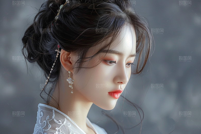妆造发型人物彩妆摄影图
