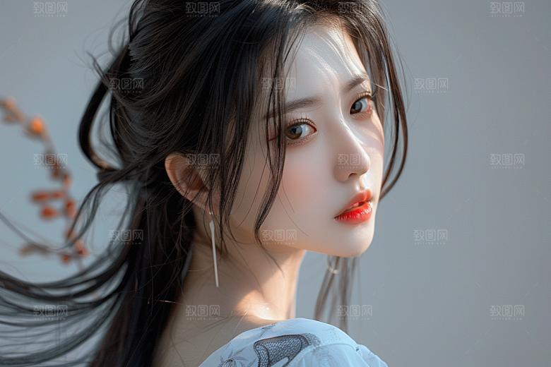 妆造发型人物写真摄影图