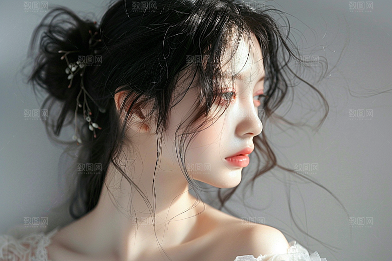 妆造发型人物美妆造型摄影图