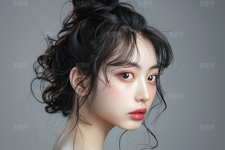 妆造发型美妆造型唯美摄影图