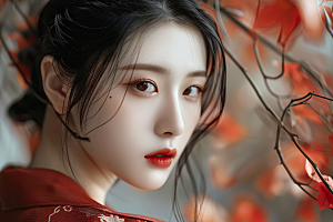 妆造发型唯美高清摄影图