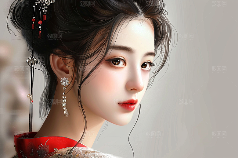 妆造发型艺术写真摄影图