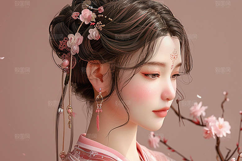 妆造发型美妆艺术摄影图
