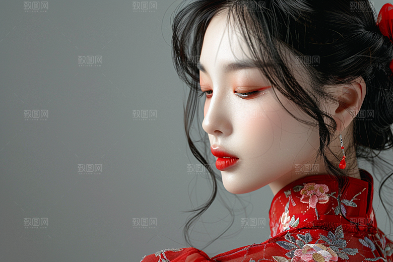 妆造发型美妆造型彩妆摄影图