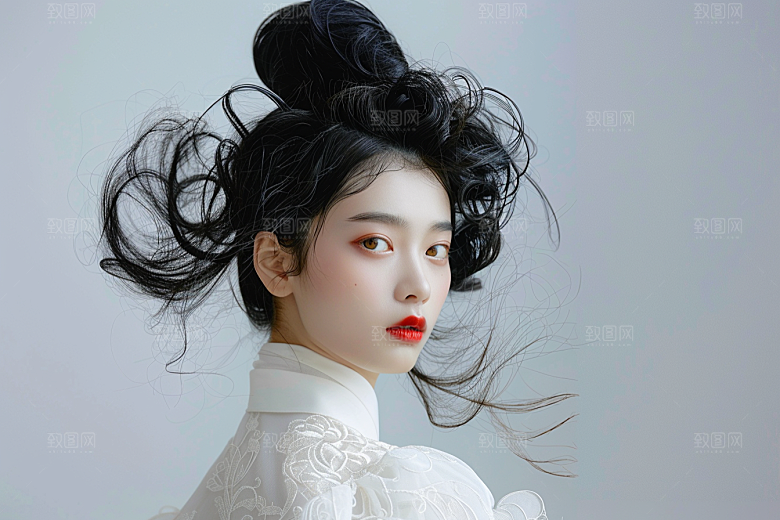 妆造发型美妆造型人物摄影图