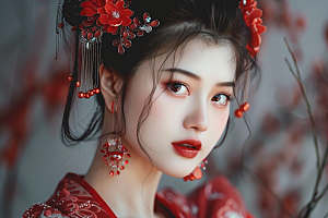 妆造发型唯美美妆摄影图
