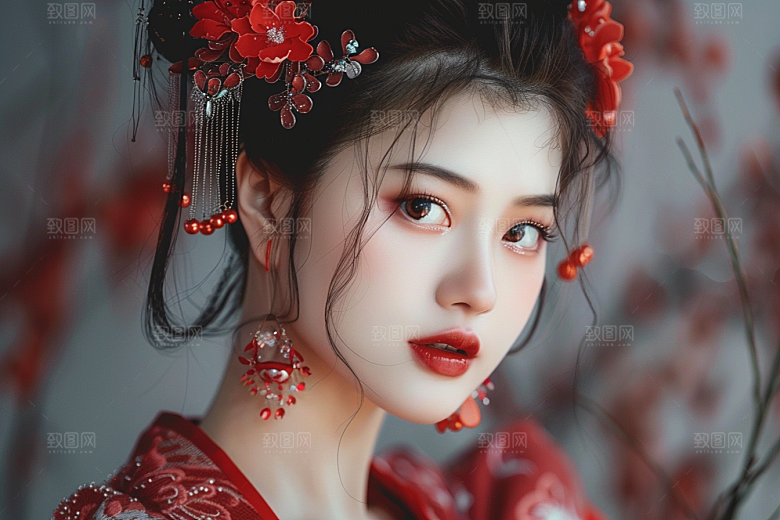 妆造发型唯美美妆摄影图