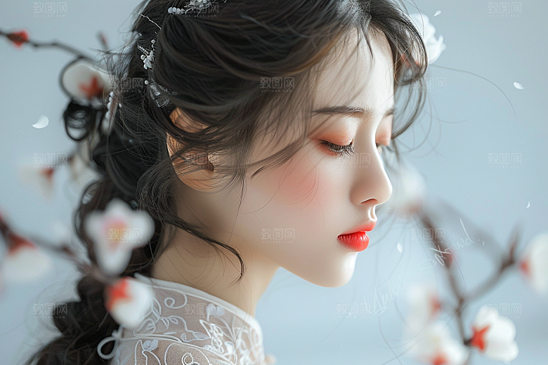 妆造发型唯美彩妆摄影图