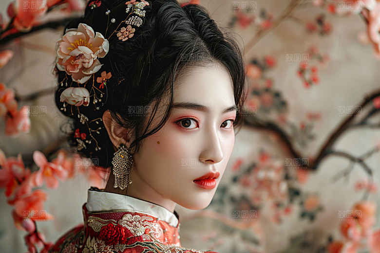 妆造发型人物艺术发型摄影图