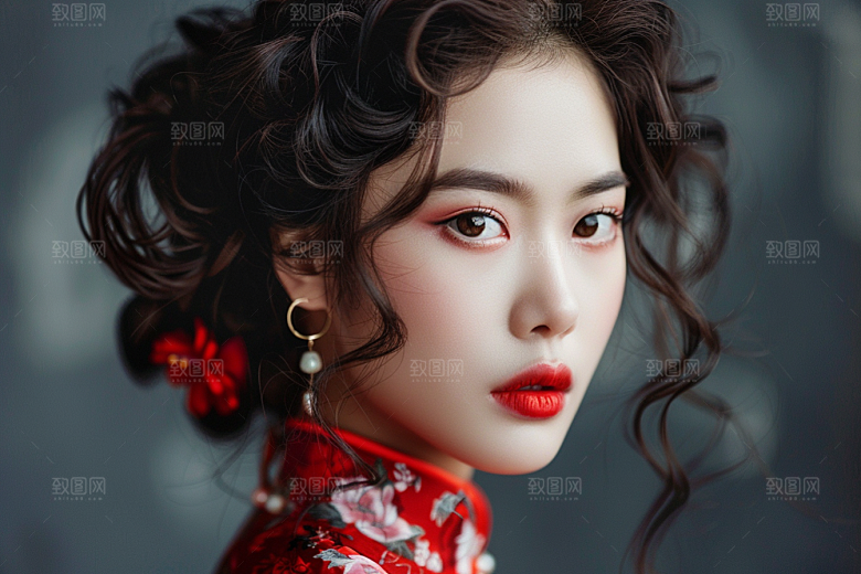 妆造发型肖像唯美摄影图