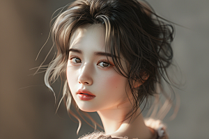 妆造发型唯美人物摄影图