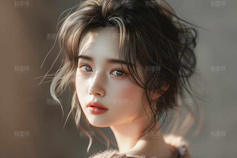 妆造发型唯美人物摄影图