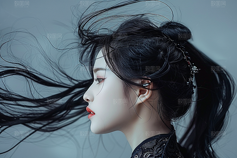 妆造发型人物唯美摄影图