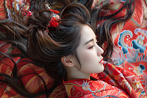妆造发型高清艺术发型摄影图