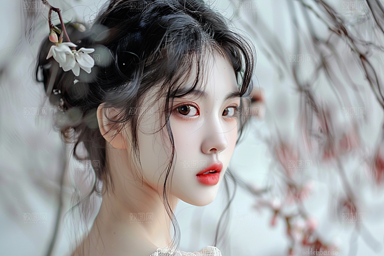 妆造发型人物美妆造型摄影图
