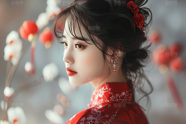 妆造发型美妆造型写真摄影图