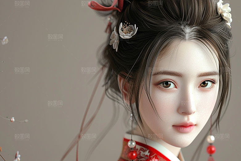 妆造发型美妆造型唯美摄影图