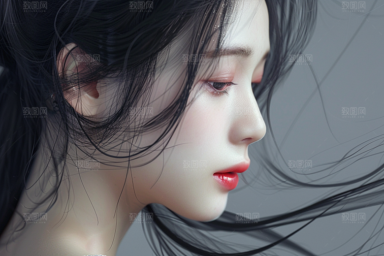 妆造发型艺术写真摄影图