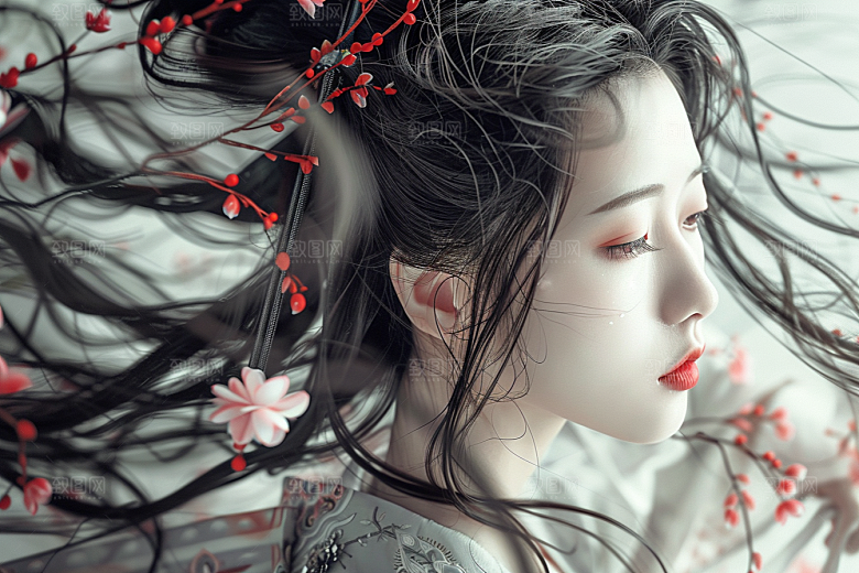 妆造发型唯美写真摄影图