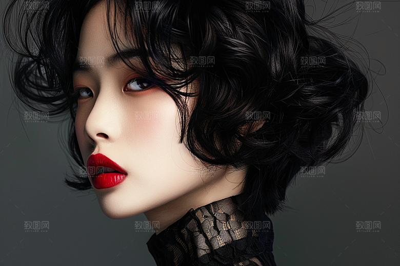 妆造发型唯美写真摄影图