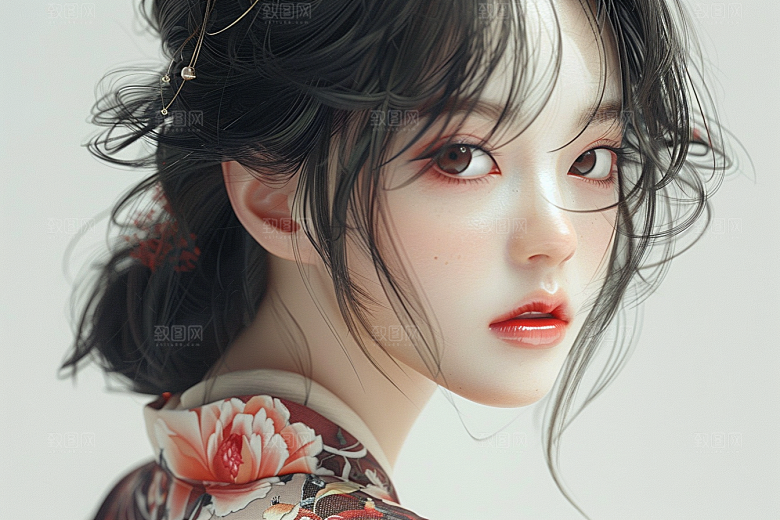 妆造发型高清写真摄影图