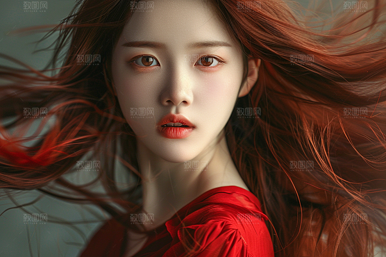 妆造发型人物彩妆摄影图