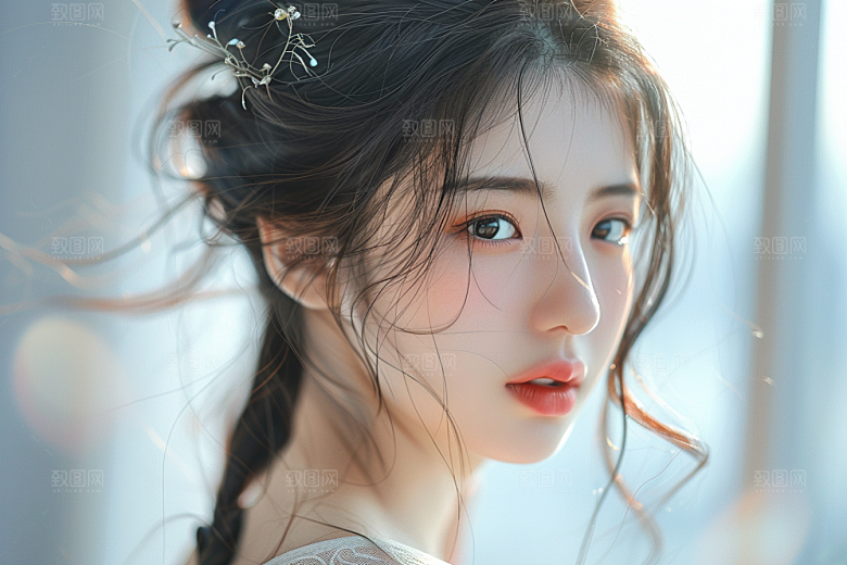 妆造发型人物唯美摄影图