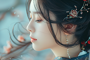 妆造发型人物彩妆摄影图